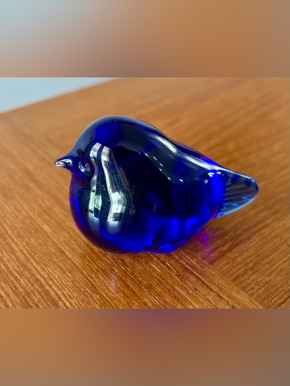 Tyko Swedish Cobalt Blue Glass Art Bluebird